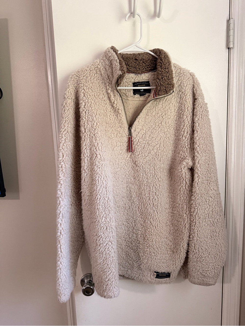 Southern Marsh Cream Sherpa Quarter-Zip Pullover